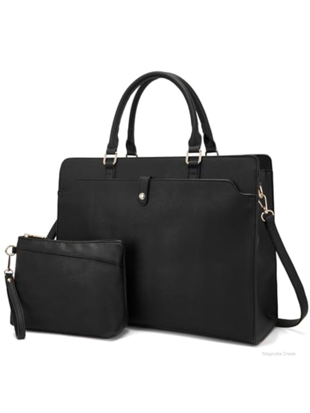15.6 Inch Vegan Leather Quilted Laptop Tote Bag for Women Work Briefcase